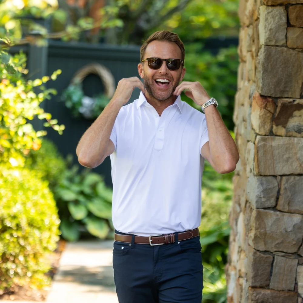 Men's White Polo Shirt - Classic Performance Polo